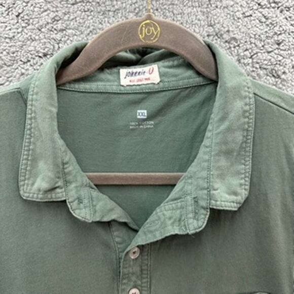 Johnny O 2XL Green Short Sleeve Polo The Valley Club Logo Cotton Comfort EUC - Picture 3 of 10